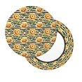 Bar Stool Covers Round sunflowers striped black white Retro AntiSlip