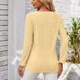 thumbnail image 7 of Scyoekwg Womens Long Sleeve Tunics Clearance Trendy Womens Clothes V-Neck Button Elegant Eyelet Shirts Vintage Fall Clothes Loose Lightweight Casual Solid Color Pullover, 7 of 7
