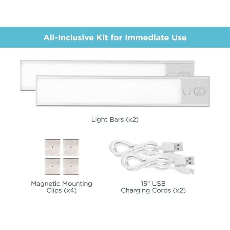 BLACK+DECKER LED Under Cabinet Lighting Kit, 9, Warm White - On
