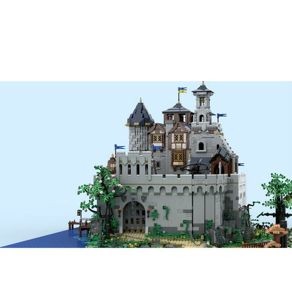 MOC-161565 Black Falcon Royal Castle with Interior Modular Building Blocks MOC Bricks Toys 10653pcs