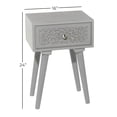 thumbnail image 3 of DecMode 16" x 24" Gray Mango Wood Intricately Carved Single Drawer Scroll Accent Table, 1-Piece, 3 of 13