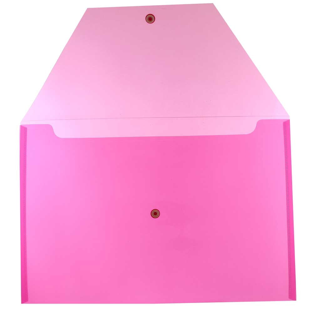 JAM Paper Plastic Envelopes with Snap Closure, Legal Booklet, 9 3/4 x 14 1/2, Fuchsia Pink, 3/Pack