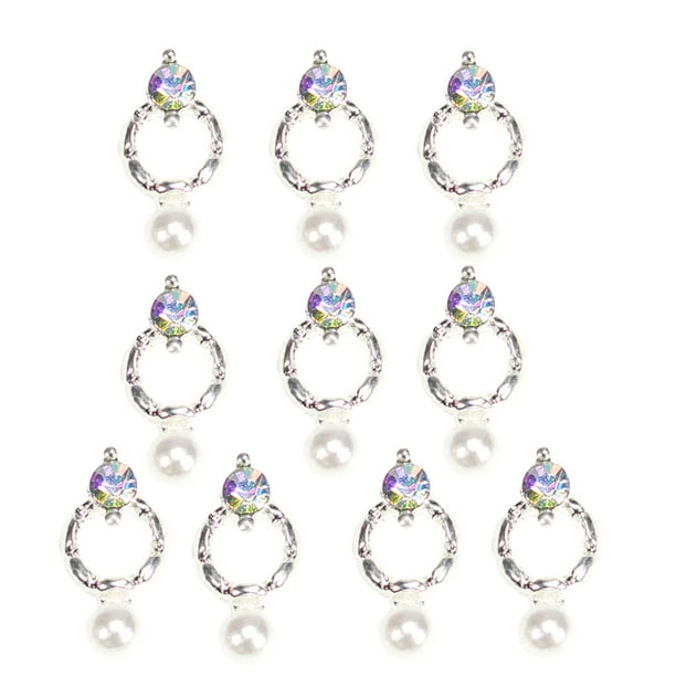 Paquete clavos de aleación para decoración de uñas, clavos de cristal, adhesivos, , decoración con purpurina, 06