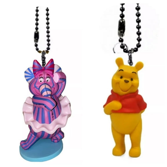 Heffalump Woozle Lumpy & Pooh PVC Keychain Dangler Figure Disney Figurine Charm New