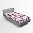 thumbnail image 2 of Ambesonne Dreamy Floral Fitted Sheet, Flowers Jumble Leaves, Twin Size, Pastel Purple Plum Ivory, 2 of 5