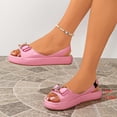 thumbnail image 4 of Samdudou Wedge Sandals for Women Open Toe Slingback Flatform Shoes Elegant Rhinestone Bowknot Embellished Slip On Casual Summer Beach Vacation Everyday Dressy Footwear, 4 of 9