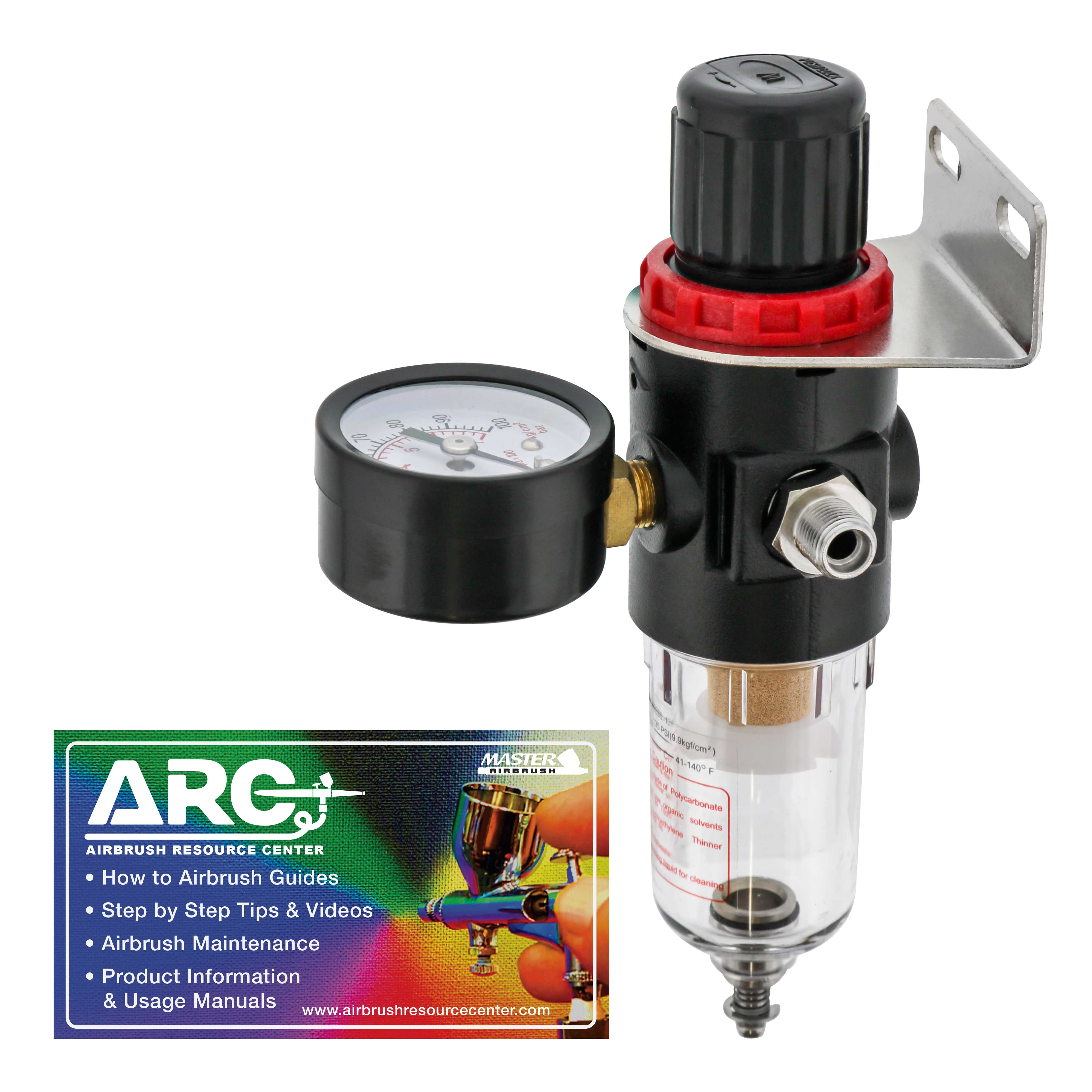 Air Pressure Regulator Oil-Water Separator Filter Airbrush Compressor /W Gauge 