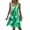 Green, variant on Dress for Women Multicolor Tie Dye Tank , Sleeveless Round Neck Pleated Front Loose Fit Mini Dress, Cute Boho Summer Sundress for Beach, Vacation, Weekend Outings and Daily Wear