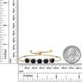 thumbnail image 3 of Gem Stone King 18K Yellow Gold Plated Silver Blue Sapphire and White Lab Grown Diamond Tennis Bracelet for Women (6.56 Cttw, Cushion 6MM, Gemstone Birthstone, Fully Adjustable up to 9 inch), 3 of 4