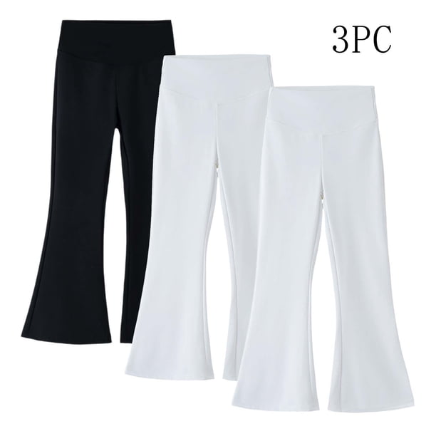 Pantalones largos, pantalones acampanados para niñas, pantalones de cintura alta, pantalones largos deportivos de otoño para niñas de talla mediana, pantalones para niñas