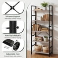 thumbnail image 5 of 5 Tier Bookshelf, Free Standing Wooden Bookcase with Open Storage Shelves with Metal Frame, Sturdy Shelf Organization Display Rack for Living Room, Bedroom, Home Office, 62.2" Tall, 5 of 8