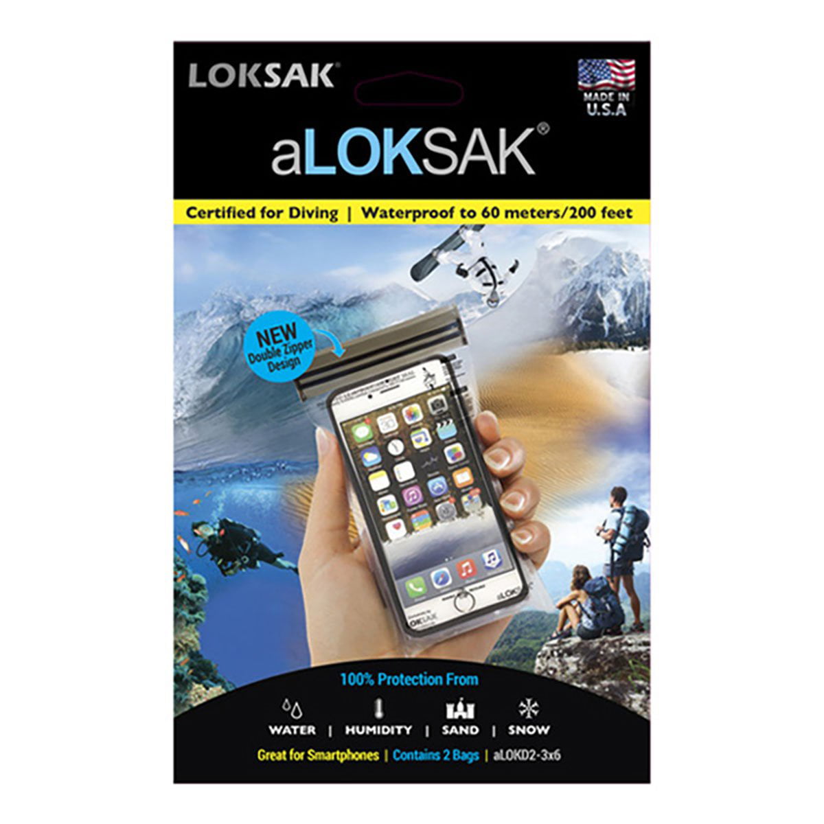 3.7 x 7 Loksak aLoksak 3 x 6 in 2 Pack Drybag 2-Pack aLOKD2-3x6 