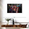 thumbnail image 3 of Elephant Stock Highland Cow Acrylic Wall Art - Horizontal Multi Panel Canvas - Living Room Wall Decor - Animal Multi Panel - Black And Gray Decor - 33" x 20", 3 of 8