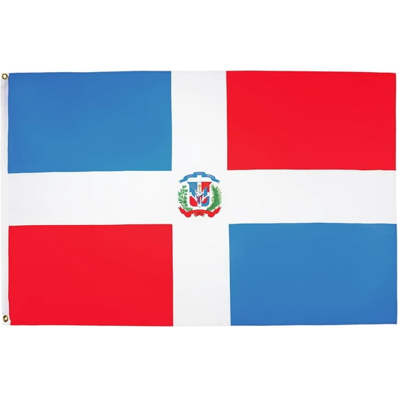 2024 Paris Olympics Dominican Republic Flag - 3x5 Ft - 100D Polyester Dominican Banner with Two Metal Grommets - Fade Resistant - Vivid Colors - 3' x 5' Feet_Special Gift