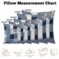 thumbnail image 5 of Throw Pillow Covers, Navy Blue Checkered 16x16 Pillow Covers for Couch/Sofa/Bed, Vintage Floral Abstract Art Decorative Square Linen Cushion Pillowcase for Home Decor, 5 of 9