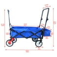 thumbnail image 3 of UHOMEPRO Ultra-Strong Folding Cart with 360° Wheels & Brake - 150LBS Capacity, All-Terrain Collapsible Wagon for Shopping, Garden, Beach, Outdoor Events (Blue + Steel), 3 of 11