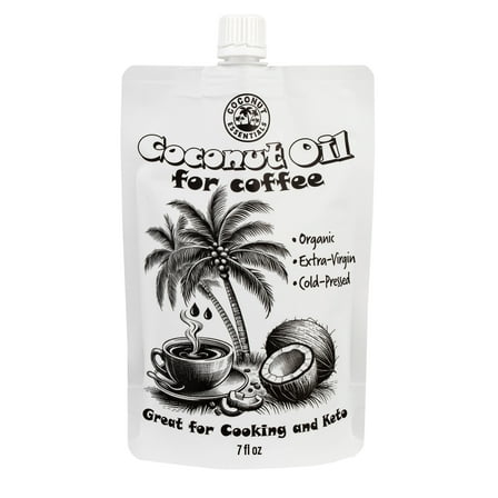 Organic Coconut Oil for Coffee - Keto & Cooking - 7 fl.oz by Coconut Essentials - Virgin / Raw & Cold Pressed - Coconut oil with Flavor for your Coffee!!