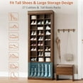 thumbnail image 4 of Garvee Tall Shoe Cabinet, 10-Tier Freestanding Shoe Organizer with 27 Cubbies & Tall Boots Storage, Entryway Shoe Storage Cabinet for Closet, Hallway, Living Room, Brown, 4 of 7