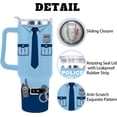 thumbnail image 3 of 40oz Police Tumbler with Lid, Straw & Handle - Insulated Cup for Officers - Appreciation Gift for Men & Women, 3 of 6