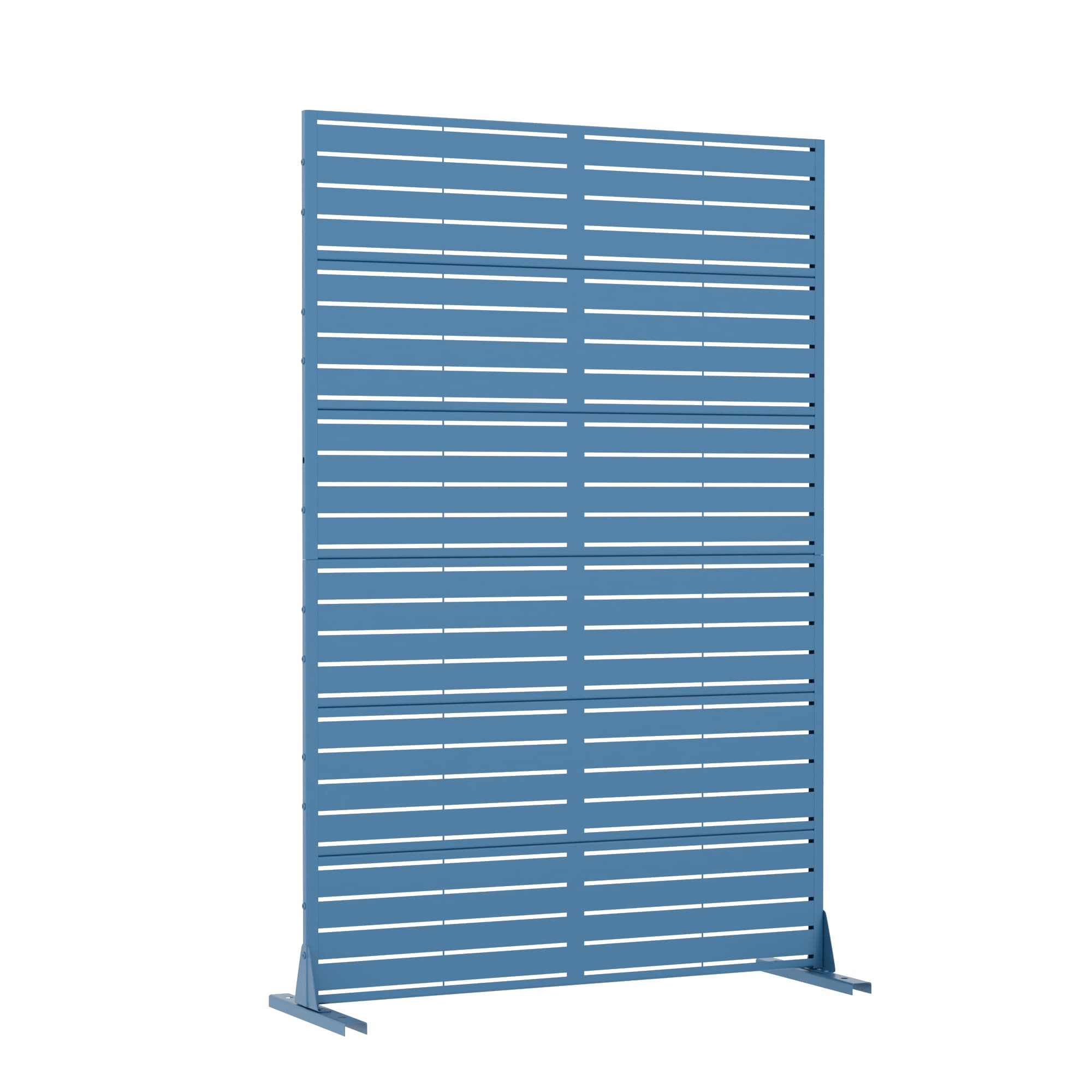 MAYEERTY 72*47in Outdoor Privacy Screen, 6 Panels Metal Metal Privacy Fences for Yard, Blue