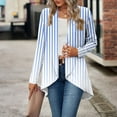 thumbnail image 5 of Miluxas Womens Casual Lightweight Gradient Striped Print Loose Long Sleeve Open Front Cardigan Coat Top Light Blue L(L), 5 of 7