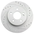 thumbnail image 5 of TRQ Rear Performance Brake Rotors Set Premium G-Coated Cross Drilled & Slotted Fits Select 2012-2015 Mercedes-Benz C250 2008-2012 C300, 5 of 6