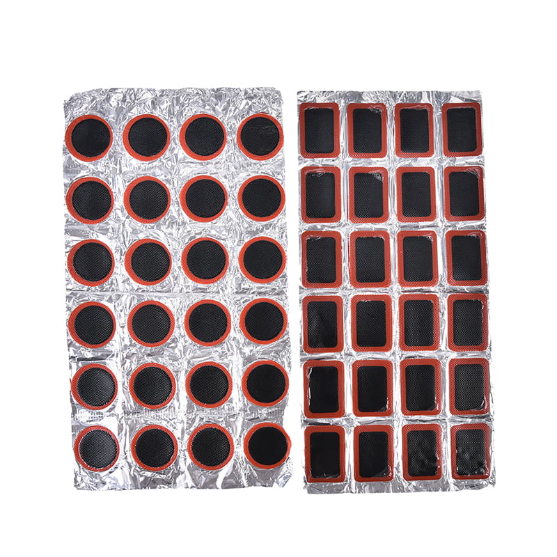 48Pcs Round Rubber Puncture Patches Bike Bicycle Tire Tyre Inner Tube Repair Kit