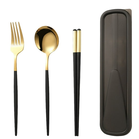 1 set Chopticks de acero inoxidable Cuchara Tenedor Durable Simple Portable Set