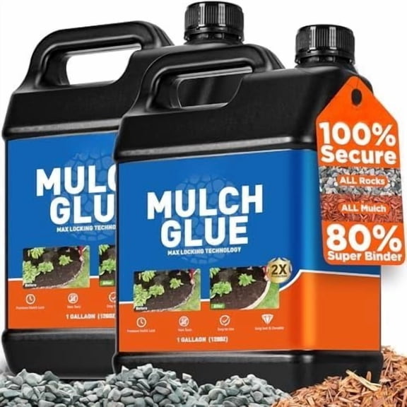Mulch Glue, 2 Gallon Rock Glue for Landscaping Adhesion of Pea Gravel Stabilizer Binder, Weather-Resistant Safe Mulch Lock Gravel Binder for Pebble,Pine Straw, Landscape Edging