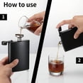 thumbnail image 3 of Paquete de 2 Petacas para Licor, Petacas Finas a Prueba de Fugas de Acero Inoxidable de 8 Onzas con Embudo para Hombres y Mujeres (Negro Mate), 3 of 5
