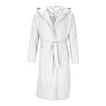thumbnail image 6 of Mens Waffle Hooded Robe Spa Bathrobe Shower Robes Long Sleeve Solid Color Fashion Sleepwear Belted Robes with Pockets, 6 of 7