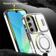 thumbnail image 5 of for Samsung Galaxy A16/A17 Case, Military Grade Shockproof Bumper Rugged Rotating Stand Ring Holder Anti-Scratch Magnetic Cover Compatible with Car Mount Case,Siver,For Galaxy A16/A17, 5 of 10