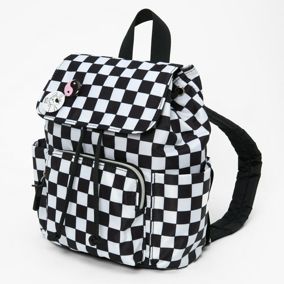 Claire's Small Backpack Girls Purse - Fun Funky Fashion Accessory Mini Backpacks for Kids Little Girl, Tweens and Teens - Black & White Checkered 12x1x10