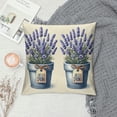 thumbnail image 2 of COMIO Spring Lavender Pillow Covers Farmhouse Purple Floral Flowers Decorative Hello Spring Holiday Cushion Cases for Sofa Couch Home Decorations, 2 of 5