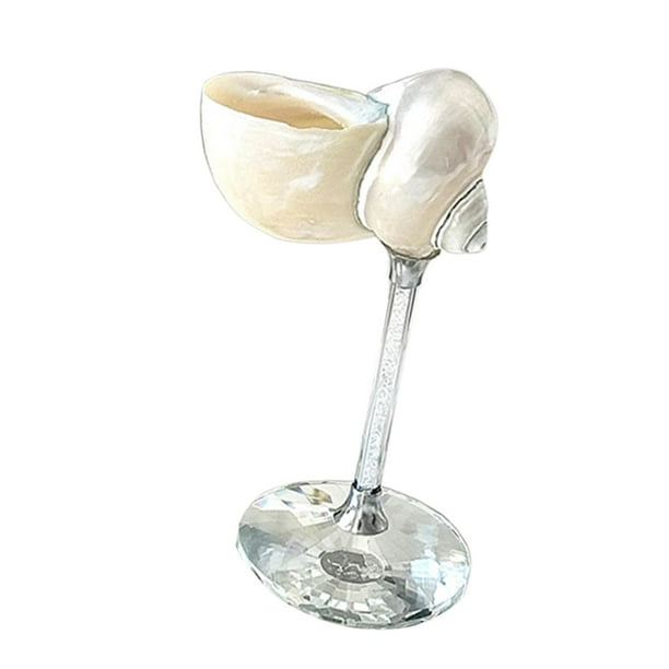 Vasos con forma de concha, copas, copas, vasos creativos multiusos de 2 x 7 pulgadas para Plateado
