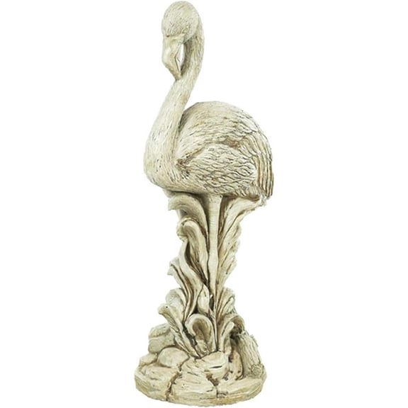 Solid Rock Stoneworks 31" Flamingo Concrete Statue, Buff Color