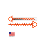 Orange Screw Large Ground Anchor, 2 Pack Tent Stakes, Made in the USA