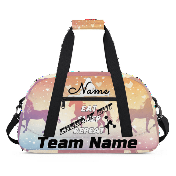 Qzaxky Personalized Dance Bag Gym Bag Custom Duffle Bag Large Dance Bag for Girls with Name Overnight Bag Gradient Color Unicorn