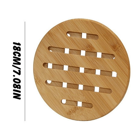 

Tiitstoy Bamboo Wooden Pot Stand Non-Slip Trivet Mats Multi-Purpose Pan Pot Protectors Brown