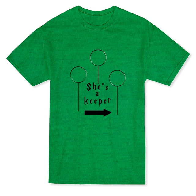 T-shirt Irlandais Chiné pour Homme avec Graphique « She's a Keeper Left Pointage Flèche »