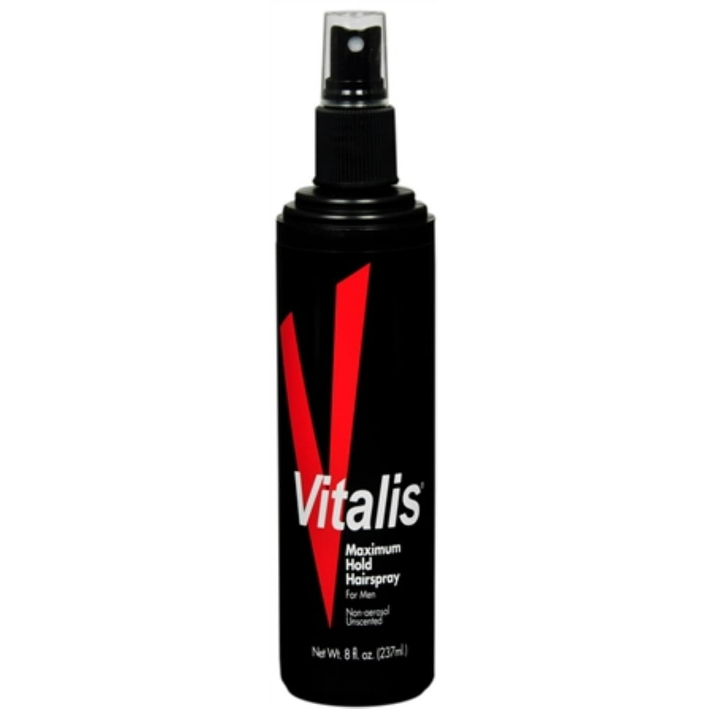 Vitalis Hairspray For Men Non Aerosol Unscented Maximum Hold 8 Oz Pack 