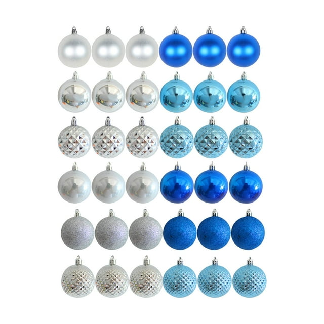 GUOOL 36Pcs Christmas Balls Ornaments Hanging Assorted Shatterproof Christmas Tree 6cm Deep Blue