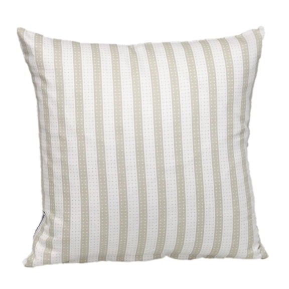 Parkland Collection Transitional Striped White Square 16" x 16" Pillow