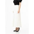 thumbnail image 3 of White Pleated Maxi Skirt Elastic Waist Band Ankle Length Skirt, 3 of 6