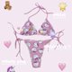 thumbnail image 1 of Sanrio Hello Kitty-Conjunto de sujetador de Bikini Sexy, traje de baño Kawaii, ropa interior Ins de dibujos animados de Anime, almohadilla para el pecho desmontable para mujer, regalo para niñas, 1 of 4