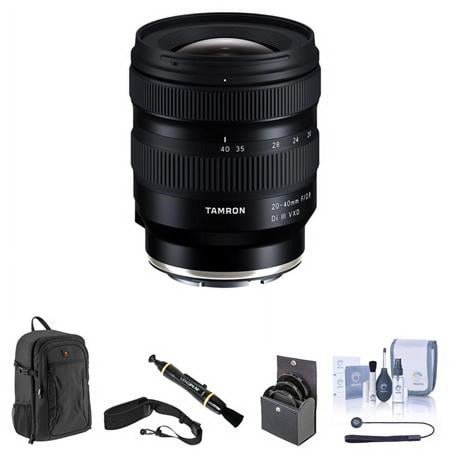 UPC: 0192223226302 | 20-40mm f/2.8 Di III VXD Lens for Sony E Bundle with Backpack  67mm Filter Kit  Camera Strap  Lens Cleaner  Cleaning Kit  Universal Lens Cap Tether