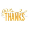 thumbnail image 2 of Give Thanks with Leaf Vinyl Lettering Wall Decal Sticker Fall Decor Thanksgiving Decals - Size: 16"H x 32"L - Color: Harvest, 2 of 5