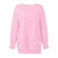 thumbnail image 4 of Futezty Women Oversized Reverse Seam Sweatshirt Casual Long Sleeve Crewneck Lightweight Pullover Tops Loose Sweatshirts, 4 of 4