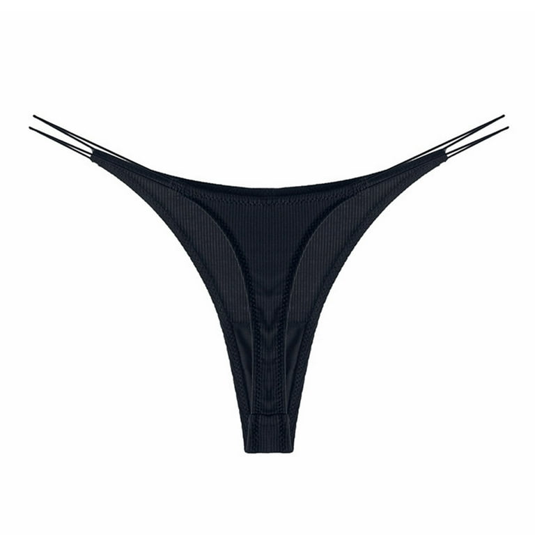 HUPOM Cotton Underwear For Women Girls Underwear Thong Leisure Tie Drop  Waist Black M 