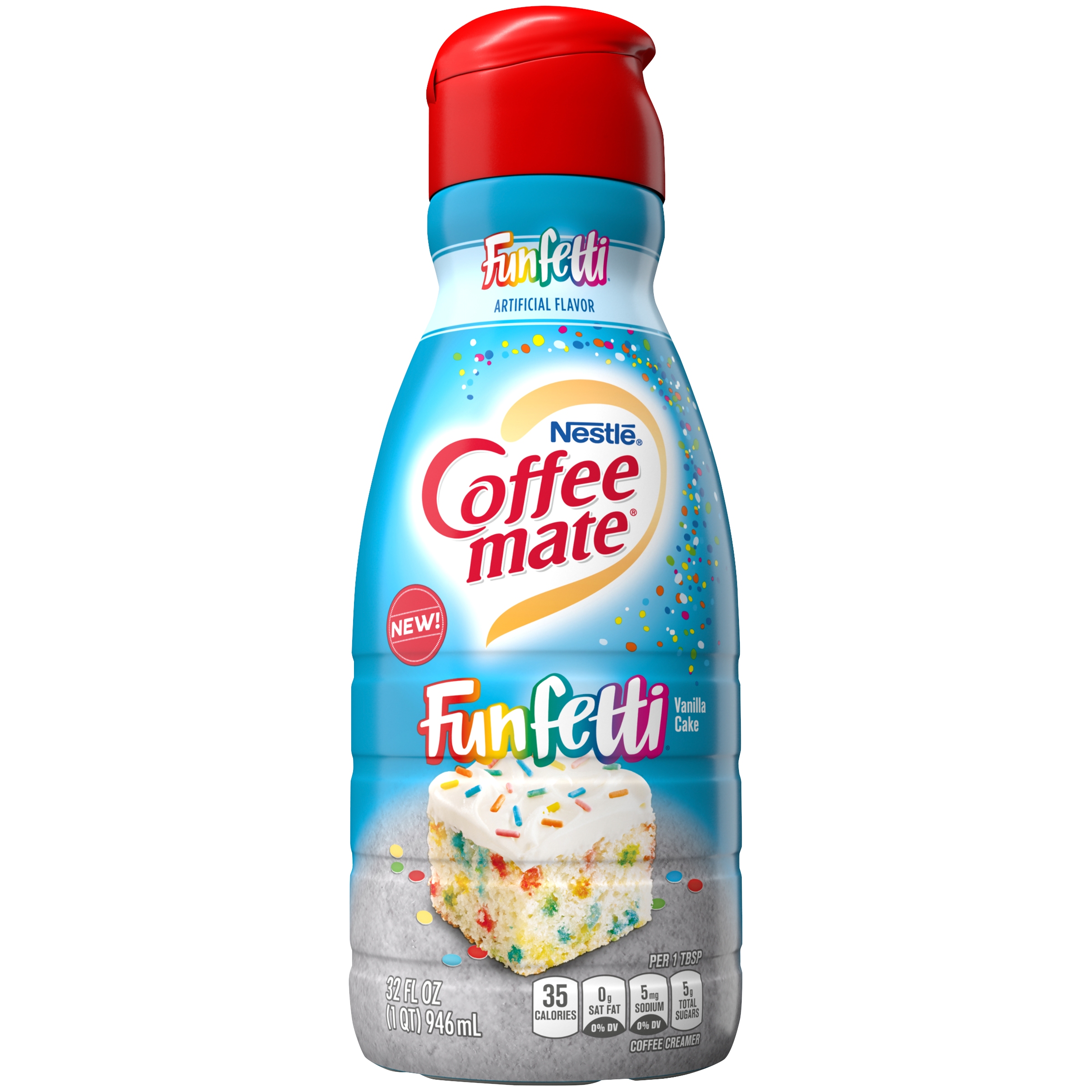 COFFEE MATE Funfetti Vanilla Cake Liquid Coffee Creamer 32